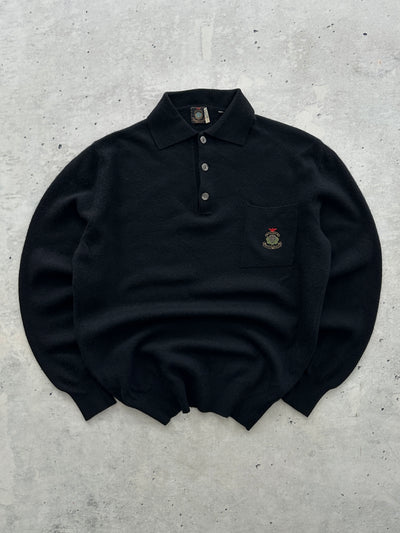 Vintage Giorgio Armani Embroidered Logo Wool Knit Jumper (S)