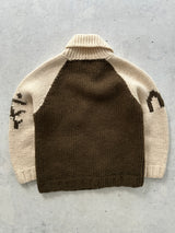 00's Evisu Chunky Wool Knit Zip Up Jumper (XL)