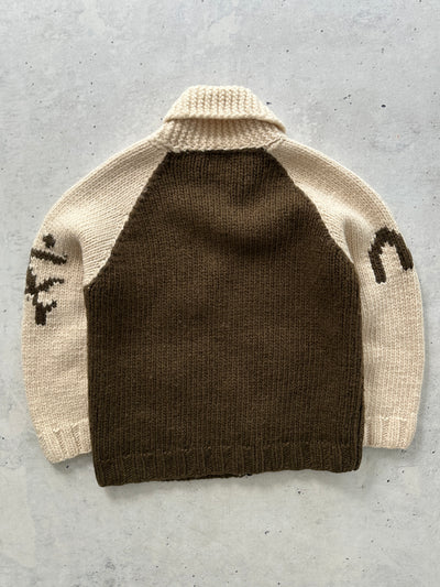 00's Evisu Chunky Wool Knit Zip Up Jumper (XL)