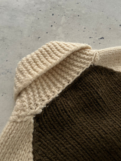 00's Evisu Chunky Wool Knit Zip Up Jumper (XL)