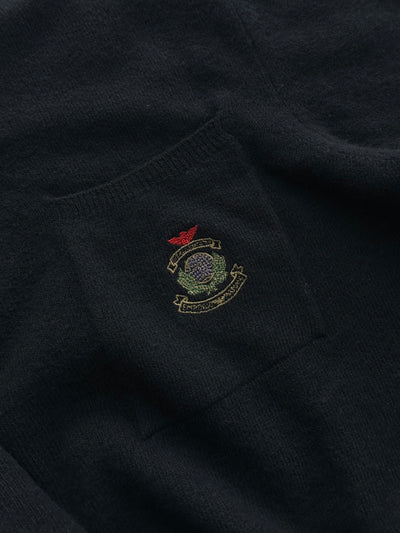 Vintage Giorgio Armani Embroidered Logo Wool Knit Jumper (S)