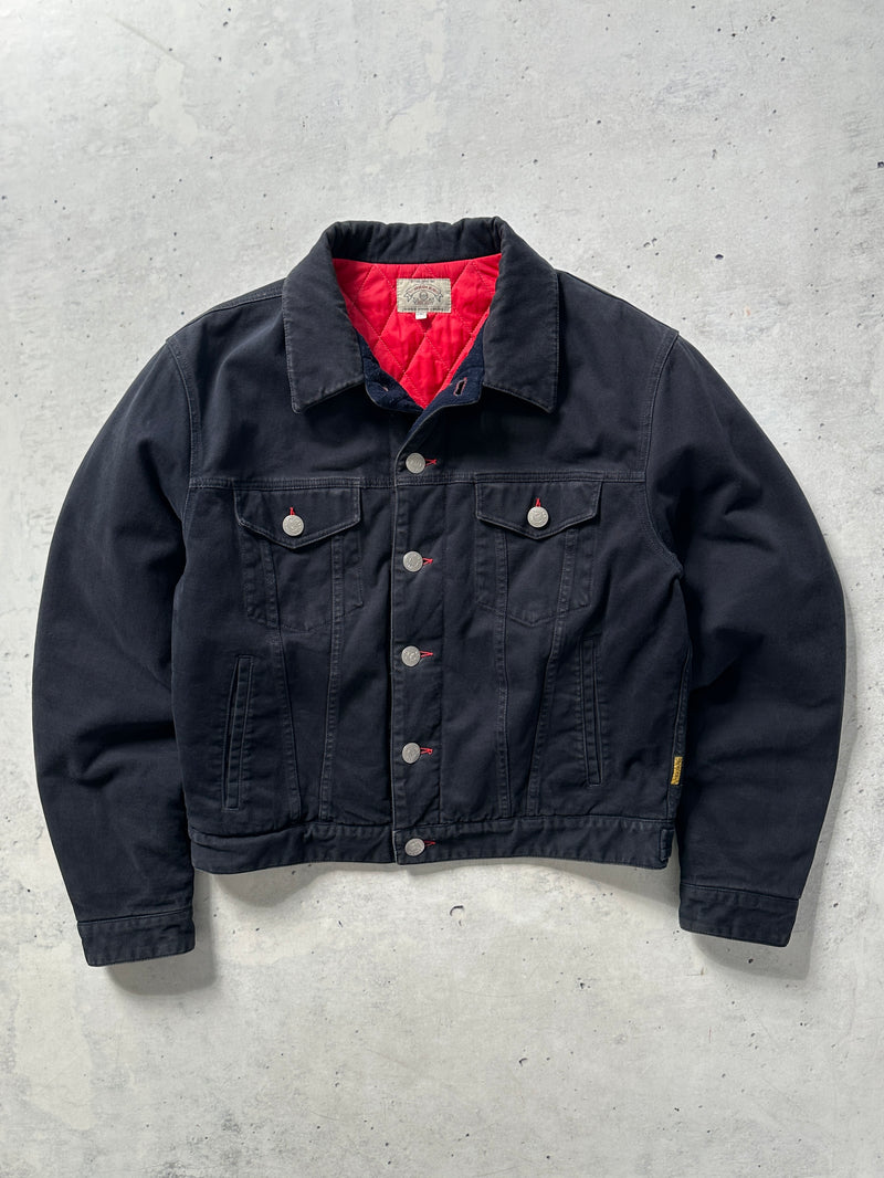 90's Armani Jeans Brushed Cotton Padded Trucker Jacket (M)