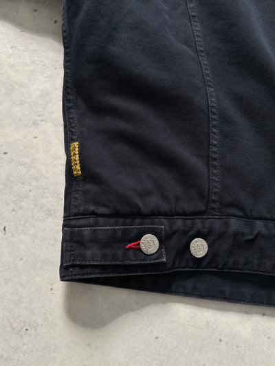 90's Armani Jeans Brushed Cotton Padded Trucker Jacket (M)