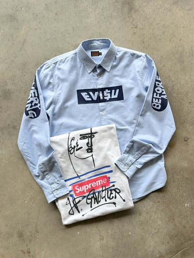 Evisu Spell Out Long Sleeve Shirt (L)