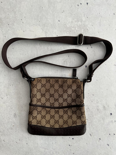 Vintage Gucci Canvas Small Shoulder / Crossbody Bag (One Size)