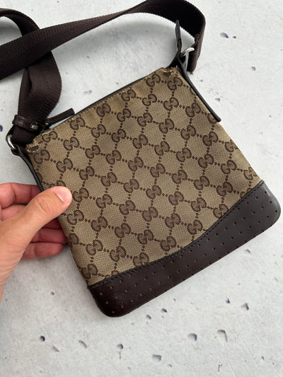 Vintage Gucci Canvas Small Shoulder / Crossbody Bag (One Size)
