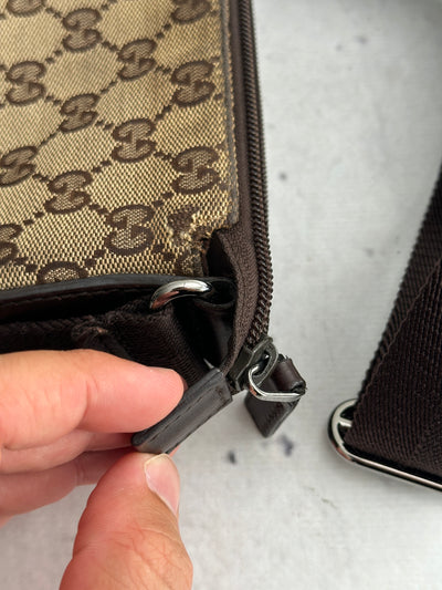 Vintage Gucci Canvas Small Shoulder / Crossbody Bag (One Size)