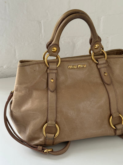 Vintage Miu Miu Vitello Lux 2 Way Leather Bag (One Size)