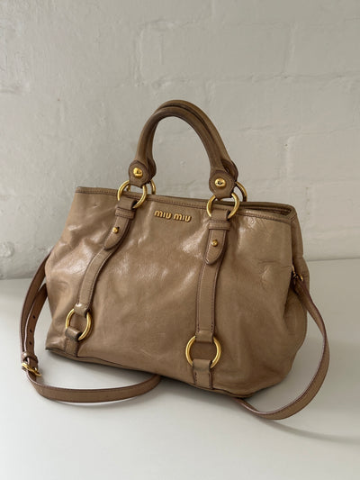 Vintage Miu Miu Vitello Lux 2 Way Leather Bag (One Size)