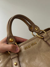 Vintage Miu Miu Vitello Lux 2 Way Leather Bag (One Size)