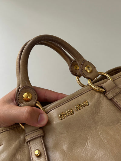 Vintage Miu Miu Vitello Lux 2 Way Leather Bag (One Size)