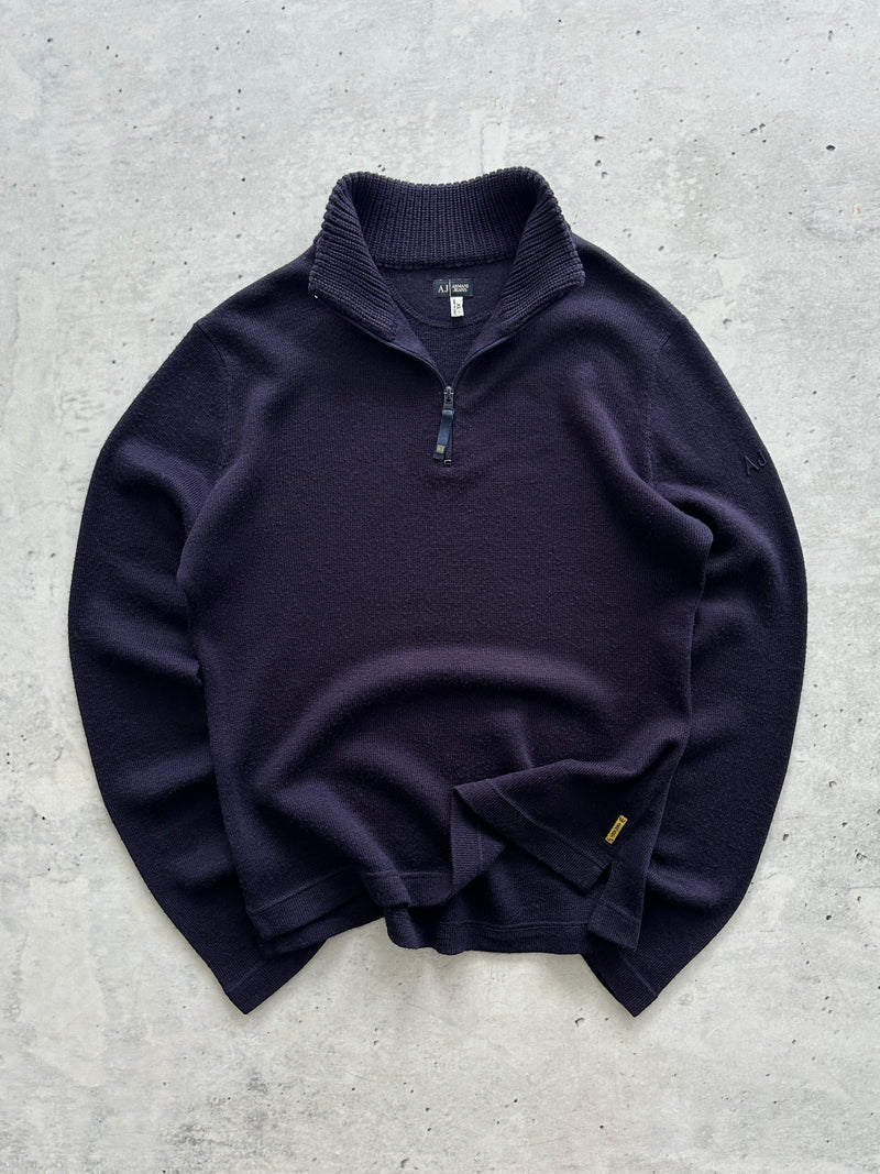 Armani Jeans 1/4 Zip Pullover Knit Jumper (L)