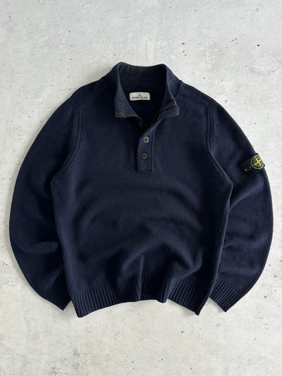 Stone Island 1/4 Zip wool Pullover Knit Jumper (L)