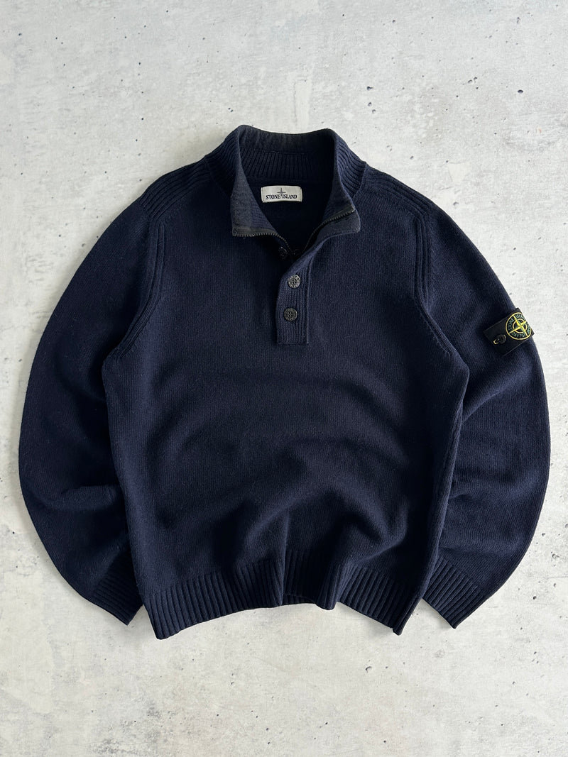 Stone Island 1/4 Zip wool Pullover Knit Jumper (L)