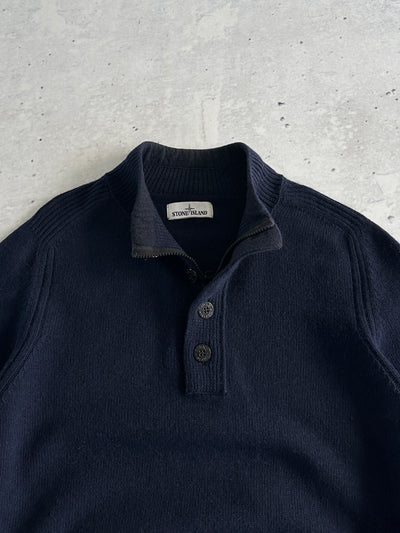 Stone Island 1/4 Zip wool Pullover Knit Jumper (L)