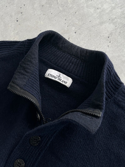 Stone Island 1/4 Zip wool Pullover Knit Jumper (L)