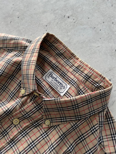 90's Burberry Nova Check Long Sleeve Shirt (XL)