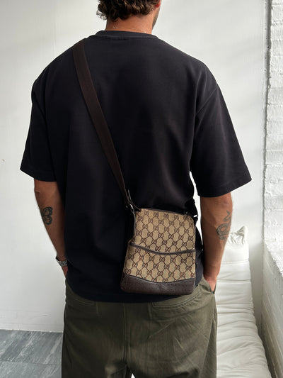 Vintage Gucci Canvas Small Shoulder / Crossbody Bag (One Size)