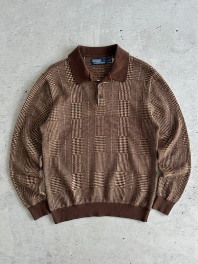 Ralph Lauren Cashmere linen Blend Plaid Pullover Jumper (M)