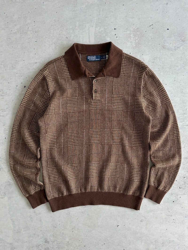 Ralph Lauren Cashmere linen Blend Plaid Pullover Jumper (M)