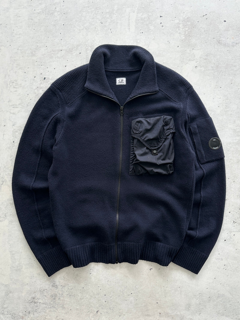 CP Company Nylon Pocket Wool Zip Up Jumper (L)