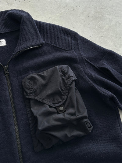 CP Company Nylon Pocket Wool Zip Up Jumper (L)