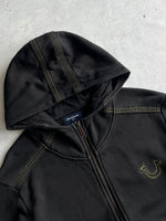 True Religion contrast stitch Zip Up Hoodie (L)