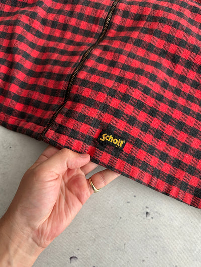 Schott NYC Heavyweight Plaid Zip Up Overshirt (L)