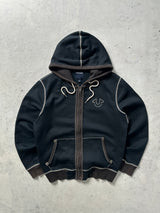 True Religion Contrast Stitch Zip Up Hoodie (M)