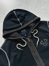 True Religion Contrast Stitch Zip Up Hoodie (M)