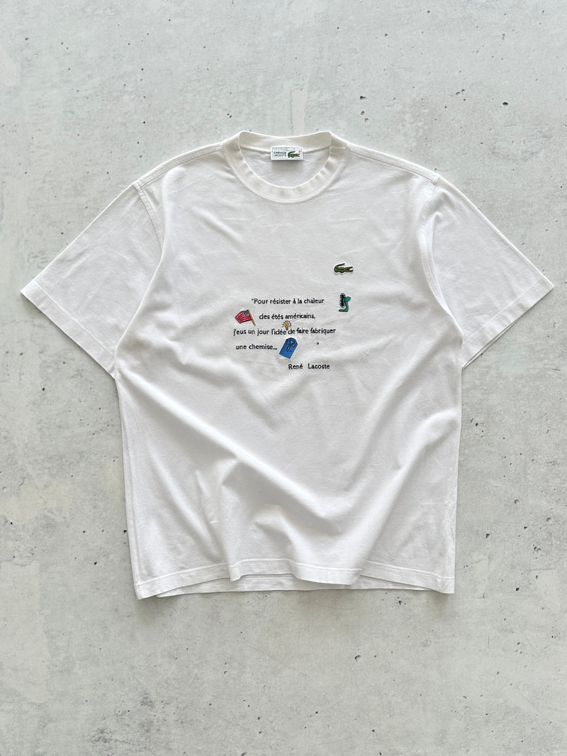 80's Chemise Lacoste Embroidered T Shirt (M)
