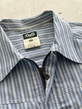 00's Dolce & Gabbana Vertical Stripe Zip Up Shirt (M)