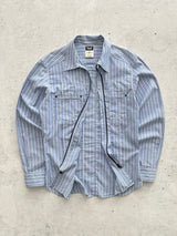 00's Dolce & Gabbana Vertical Stripe Zip Up Shirt (M)