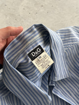 00's Dolce & Gabbana Vertical Stripe Zip Up Shirt (M)