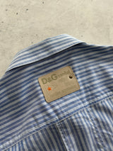 00's Dolce & Gabbana Vertical Stripe Zip Up Shirt (M)