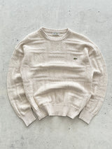 80's Chemise Lacoste Loose Knit Crewneck Jumper (M)