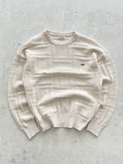 80's Chemise Lacoste Loose Knit Crewneck Jumper (M)
