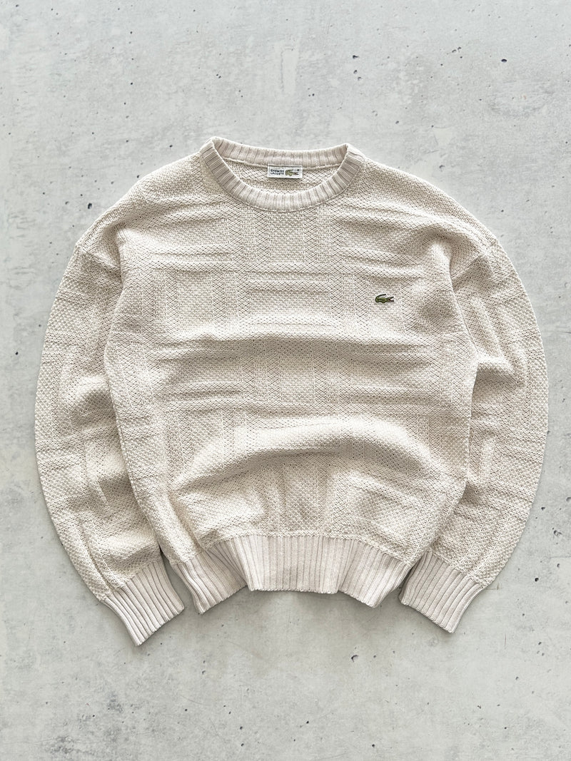 80's Chemise Lacoste Loose Knit Crewneck Jumper (M)