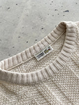 80's Chemise Lacoste Loose Knit Crewneck Jumper (M)