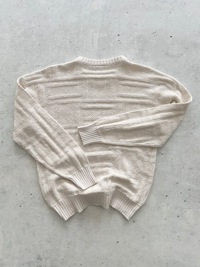 80's Chemise Lacoste Loose Knit Crewneck Jumper (M)