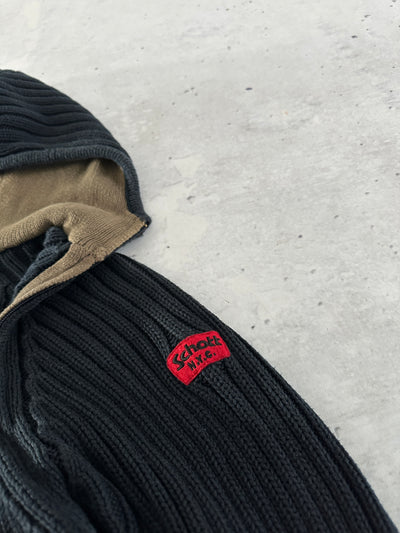 Vintage Schott NYC Chunky Knit Asymmetrical Zip Hoodie (S)