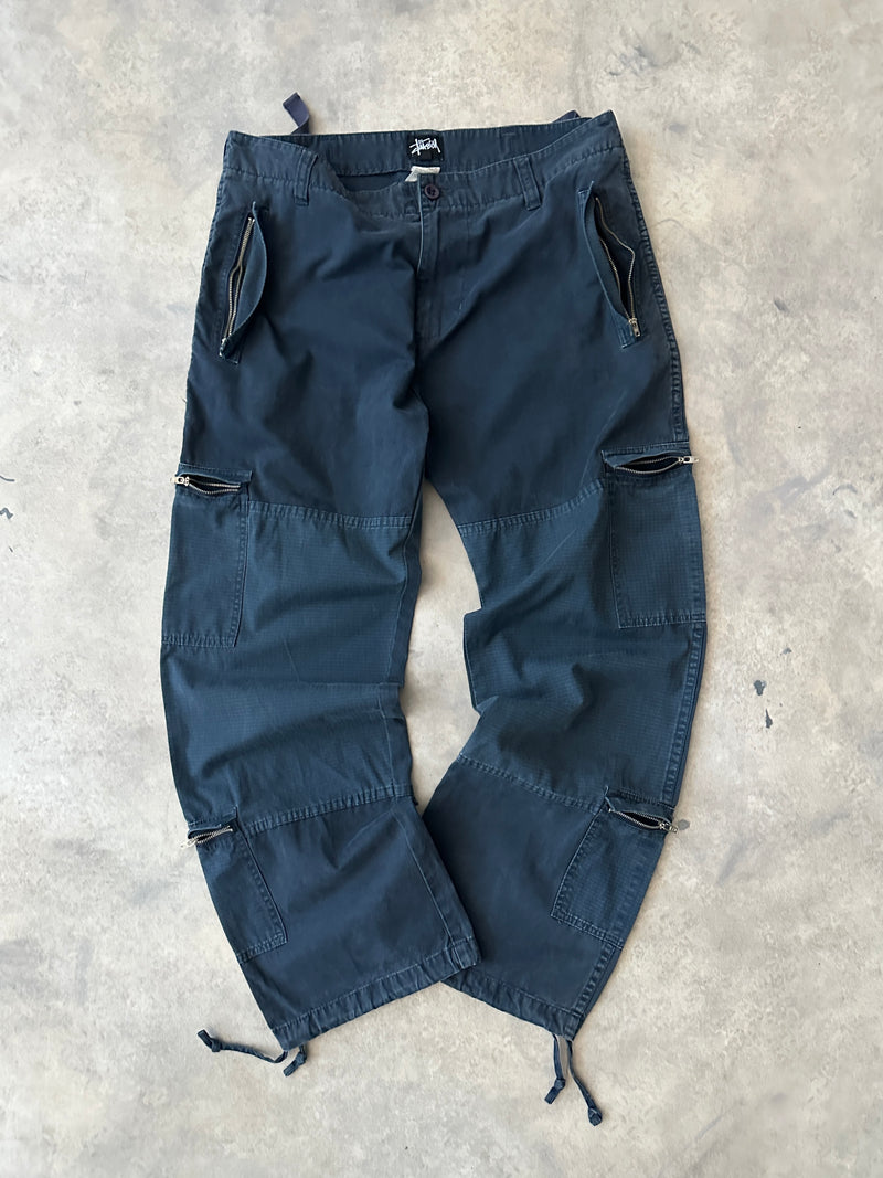 90's Stussy multi zip pocket Utility Cargo Pants (W34 x L30)