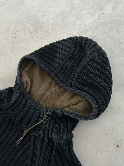 Vintage Schott NYC Chunky Knit Asymmetrical Zip Hoodie (S)