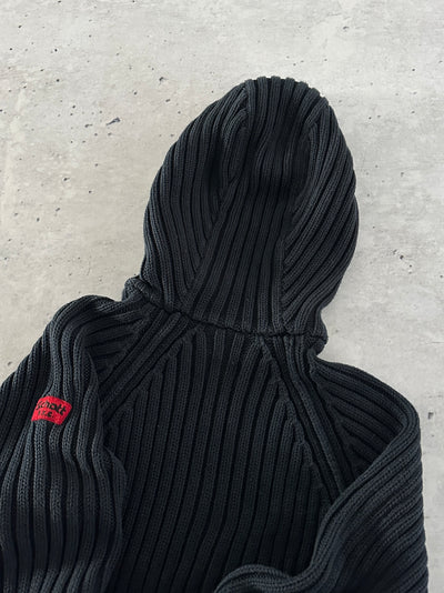 Vintage Schott NYC Chunky Knit Asymmetrical Zip Hoodie (S)