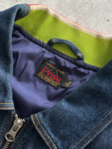 Evisu Embroidered Panelled Zip Up Denim Jacket (M)