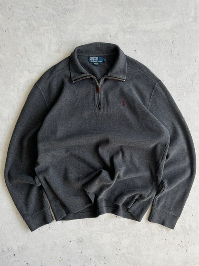 90's Ralph Lauren Heavyweight Ribbed 1/4 Zip Jumper (M)