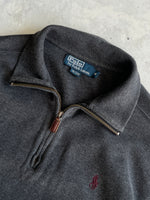90's Ralph Lauren Heavyweight Ribbed 1/4 Zip Jumper (M)