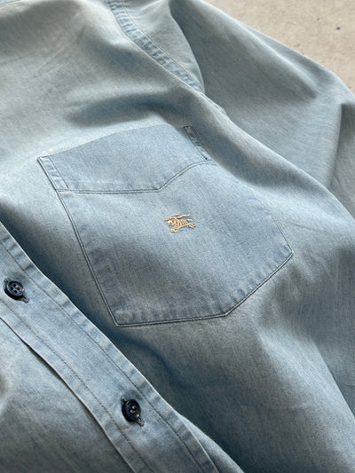 Burberry Nova Check Long Sleeve Denim Shirt (M)