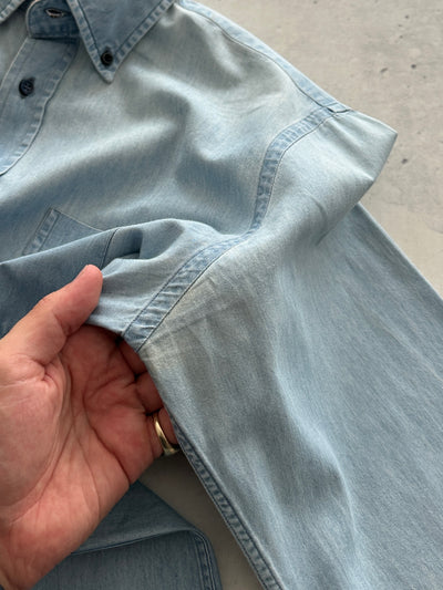 Burberry Nova Check Long Sleeve Denim Shirt (M)