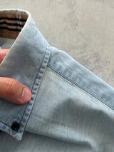 Burberry Nova Check Long Sleeve Denim Shirt (M)